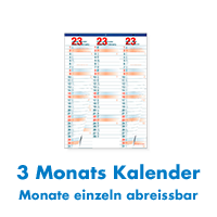 3 Monats Kalender, Monate einzeln abreissbar, Kalender mit 3 Monaten auf einem Blick – bestellen im Onlineshop für Büromaterialien